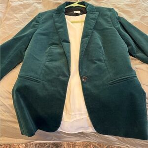 Jcrew velvet green blazer size 2